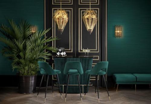 Темно зеленые стены в интерьере. Зеленый в интерьере гостиной 17