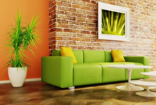 Темно зеленые стены в интерьере. Зеленый в интерьере гостиной