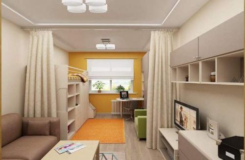 Дизайн однокомнатной квартиры 36 кв.м с ребенком. Как из однокомнатной квартиры сделать двухкомнатную