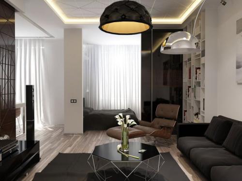 Дизайн однушки с двумя детьми.  Как распределить пространство однокомнатной квартиры семье с двумя детьми 21