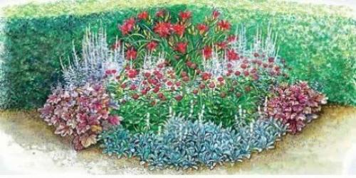 Готовые схемы и проекты клумб. 