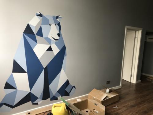 Графический рисунок на стене своими руками