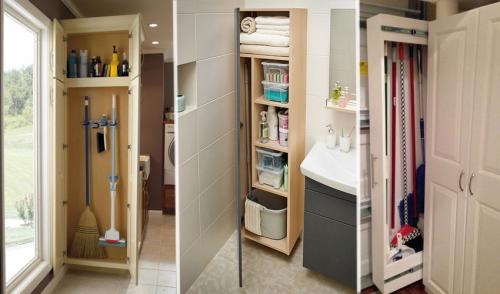 Какие материалы лучше всего использовать для хранения швабры. Хранение инвентаря в нишах или шкафах