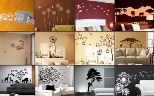 Нарисовать цветы на стене своими руками. Особенности декора стен трафаретами