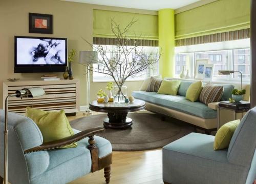 Модный зеленый цвет в интерьере. Сочетания с другими цветами