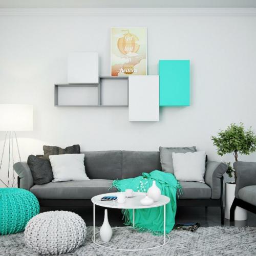 Бирюзово бежевый интерьер. Бирюзовая гостиная — 130 модных идей в сочетании цвета и стиля + фото лучших вариантов дизайна