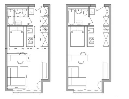Дизайн интерьера однокомнатной квартиры.. Нестареющая классика 08