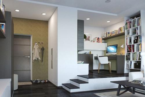 8 удачных способов зонирования в однушке. Зонирование однокомнатной квартиры (однушки и студии): классные примеры разделения комнаты на две зоны, спальню и гостиную 24