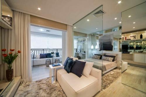 70 идей зонирования однокомнатной квартиры. Как отгородить спальное место в однокомнатной квартире фото 21