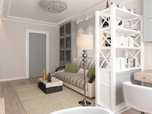 Использование перегородок в однокомнатной квартире. Преимущества и недостатки зонирования 22