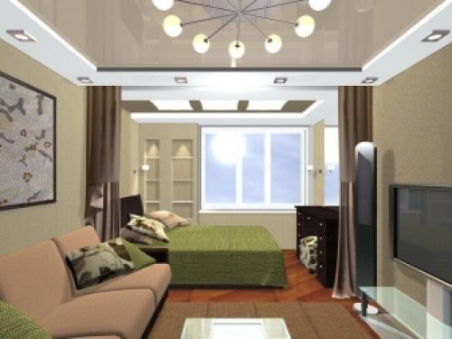 Спальня и гостиная в однушке. Гостиная спальня в однокомнатной квартире 12