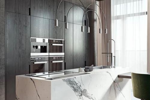 Какие современные технологии можно использовать в комнате-кухне. Современный дизайн кухни