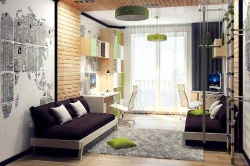 Детская комната для двоих разнополых детей школьников. Дизайн детской комнаты для разнополых детей (90 фото)