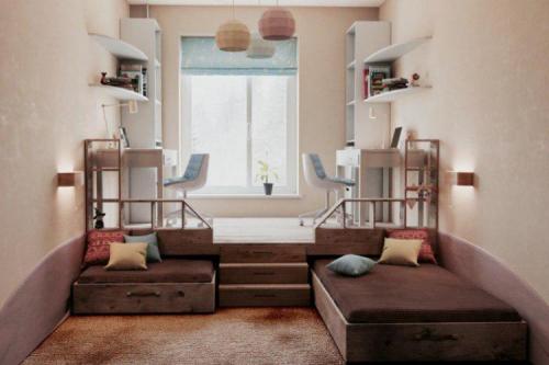 Детская комната для двоих разнополых детей школьников. Дизайн детской комнаты для разнополых детей (90 фото)