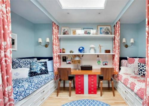 Детская комната для двоих разнополых детей школьников. Дизайн детской комнаты для разнополых детей (90 фото)