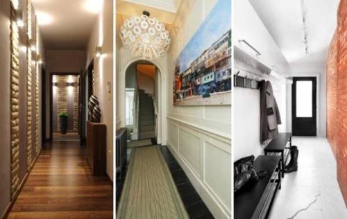 Как можно использовать растения и другие элементы декора для создания уютной атмосферы в узком коридоре.  Умелый подбор цветовой палитры