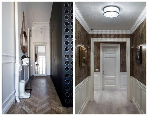 Какие способы можно использовать для создания эффекта глубины на стенах в прихожей и коридоре.  Умелый подбор цветовой палитры