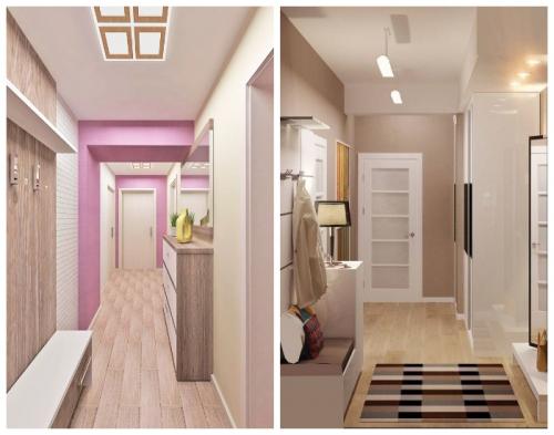 Какие способы можно использовать для создания эффекта глубины на стенах в прихожей и коридоре.  Умелый подбор цветовой палитры