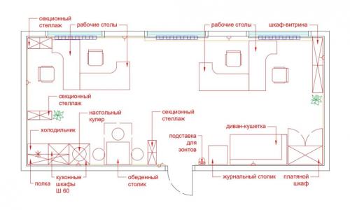 Как выбрать мебель для маленького кабинета, чтобы она была функциональной и не загромождала пространство. Удобный офис для 5 сотрудников на 32 квадратах