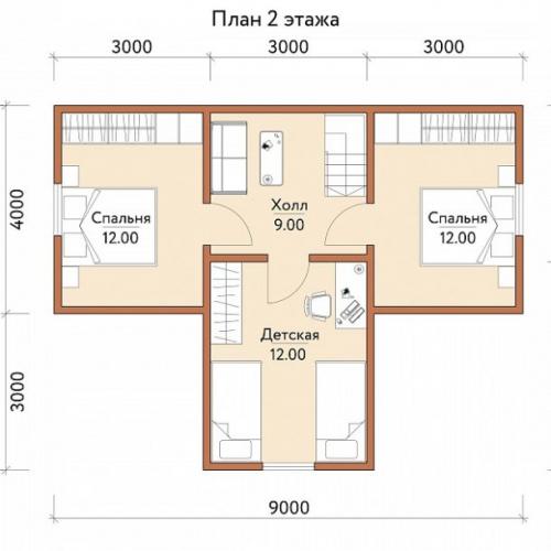 Дома из бруса проекты. №1. Проект «Аккуратный»