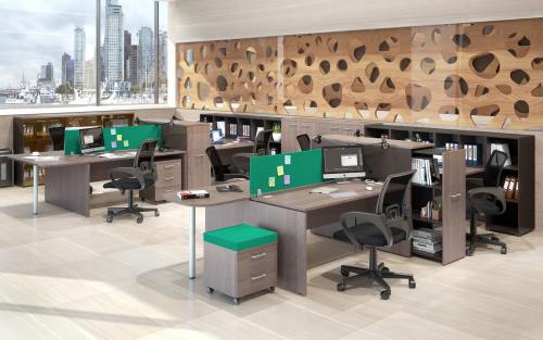 Можно ли совместить рабочее пространство с зоной отдыха в маленьком кабинете. Макет прямого стола