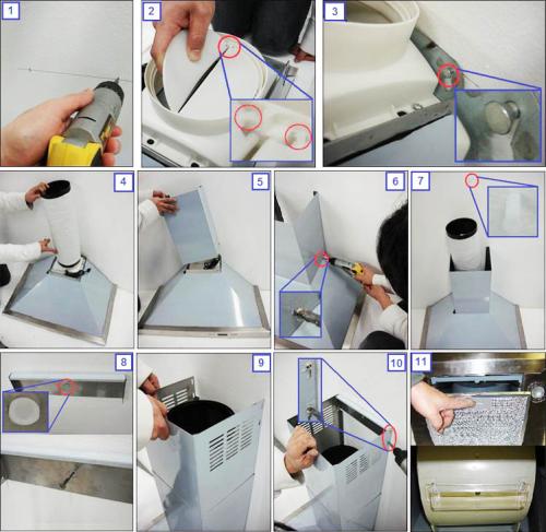 Как установить вытяжку над газовой плитой если мешает газовая труба. Монтаж вытяжки в шкафу над варочной поверхностью