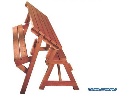 Как сделать лавку трансформер своими руками. Скамейка-стол трансформер своими руками: размеры, примеры