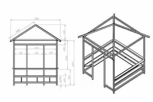 Чертежи изделий из профильной трубы. Чертеж беседки из профильной трубы, как сварить самостоятельно конструкцию