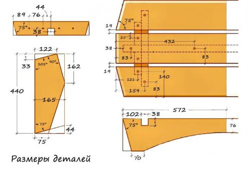 Чертежи скамеек своими руками. Простая садовая скамейка