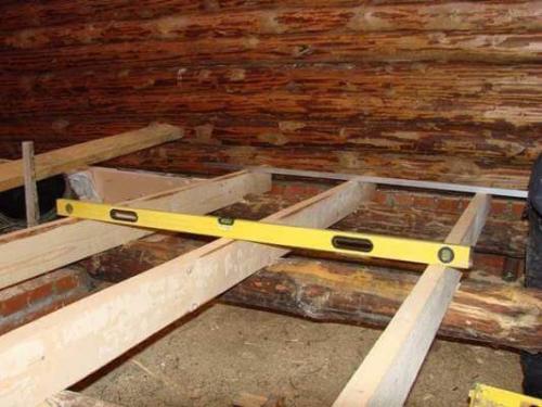 Деревянный пол на лагах. Установка лаг для пола