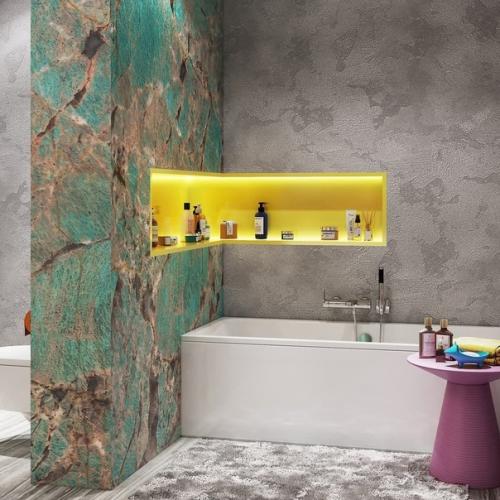 Очень необычный санузел, яркий и насыщенный.