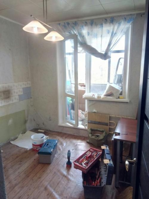 Отличный ремонт на кухне с нуля.