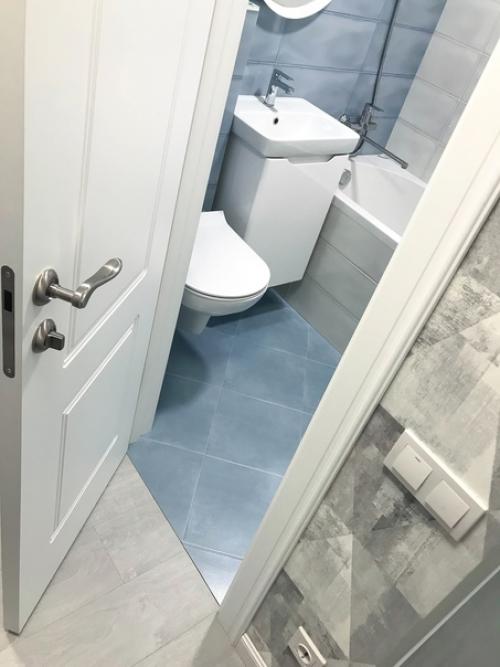 Мой санузел в сине белой расцветке. 05