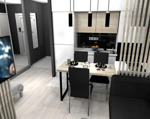 Дизайн квартиры - студии в современном стиле.