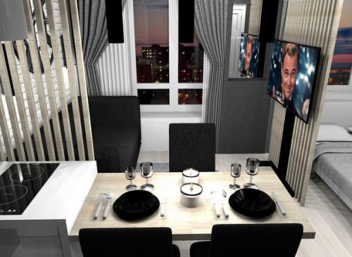 Дизайн квартиры - студии в современном стиле. 03