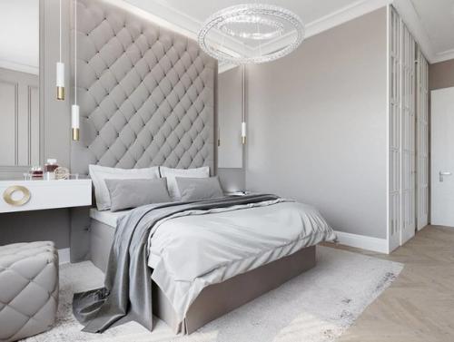 Проект спальни в сером цвете. 02