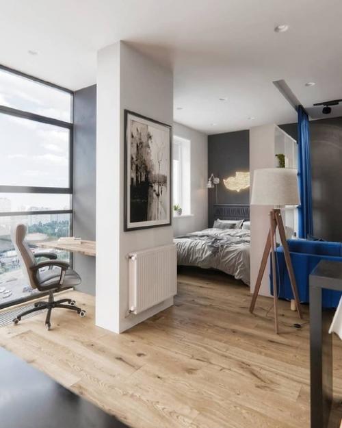 Однокомнатная квартира с яркими акцентами. 01