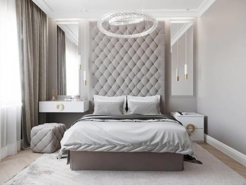 Проект спальни в сером цвете. 01