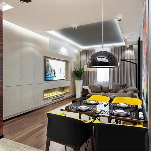 Дизайн - проект студии с гостиной. 07