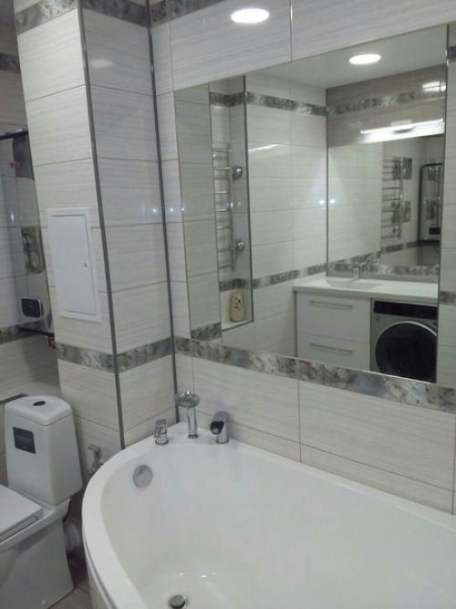 Вот такую ванную комнату получилось сделать мужу в одиночку. 03