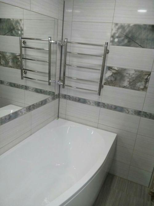 Вот такую ванную комнату получилось сделать мужу в одиночку. 02