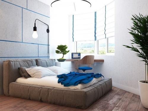 Вариант оформления однокомнатной квартиры с яркими акцентами. 01