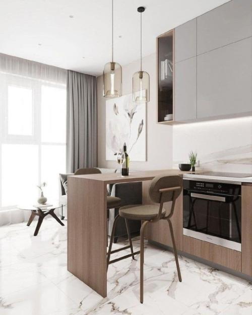 В однокомнатной квартире выполнен очень светлый и привлекательный ремонт. 03