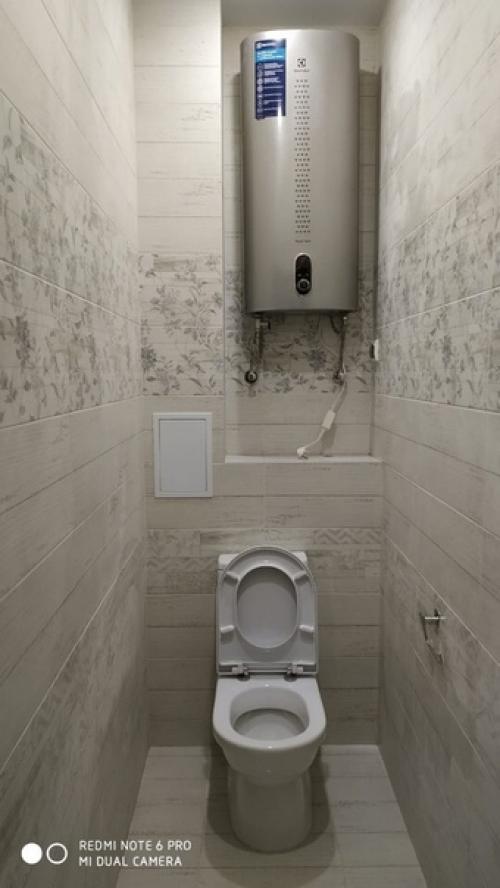 Вот такой ремонт нам сделали ванной и туалета. 02