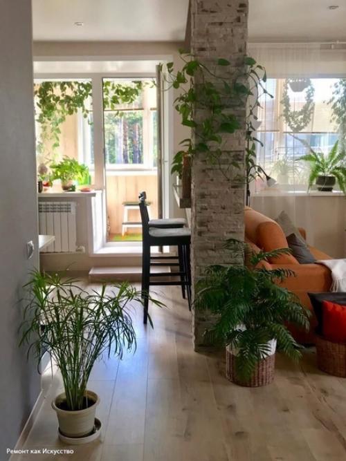 Объединили кухню и комнату, сделали из квартиры нечто подобное студии. 07