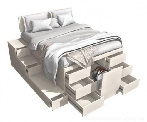 Кровать для людей ценящих в первую очередь практичность в вещах. 01