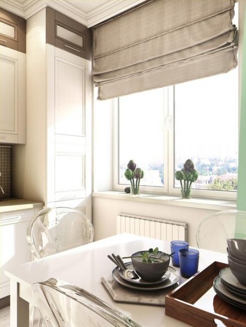 Дизайн - проект оформления кухни в светлых тонах. 05