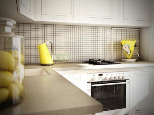 Дизайн - проект оформления кухни в светлых тонах. 06