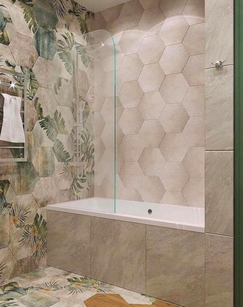 Симпатичная ванная комната, отлично подобраны цвета. 02