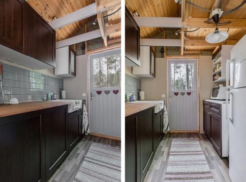 Такая избушка на сваях построена в Карелии, площадь всего 40 кв. 08